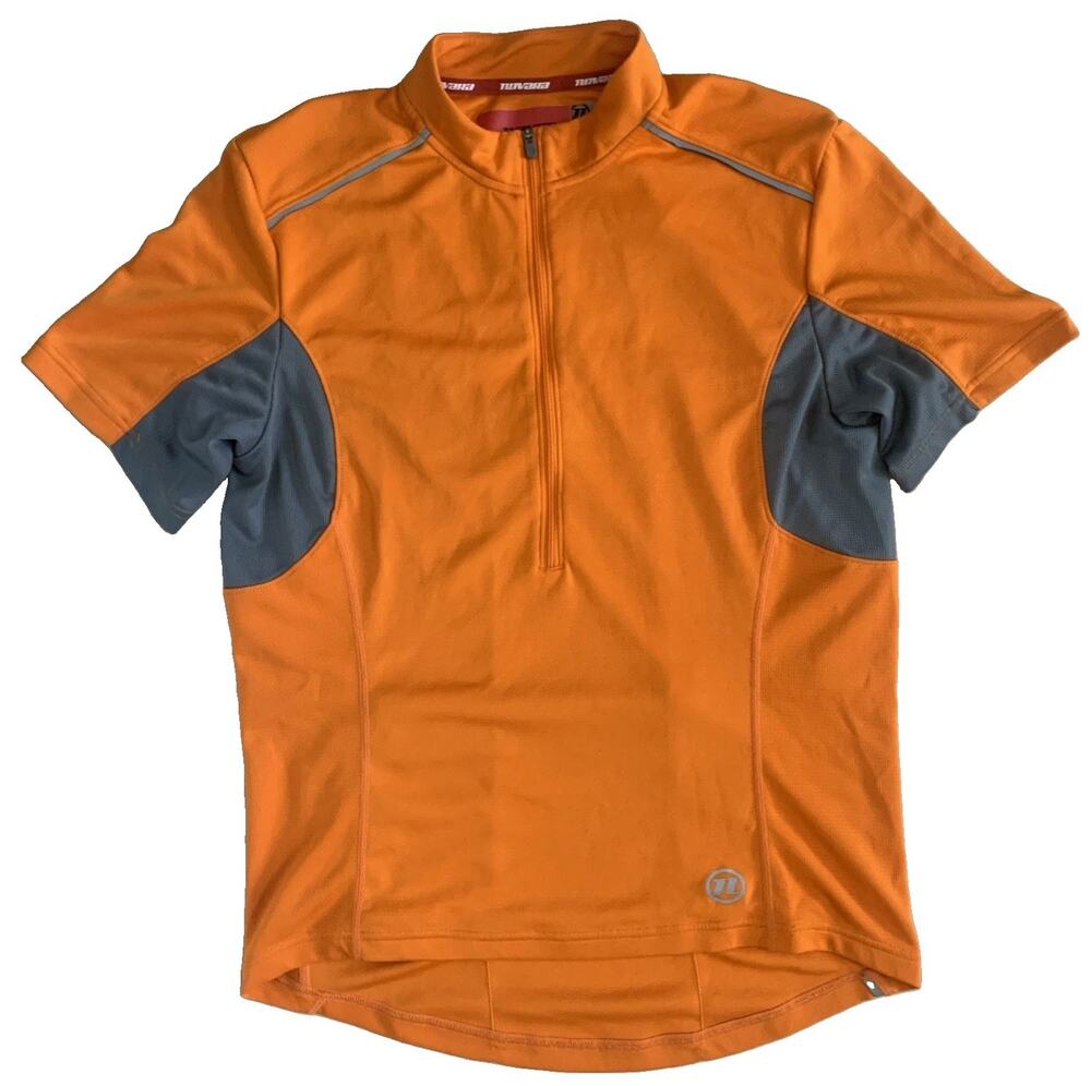 Novara Cycling Jersey Mens Size M 1/2 Zip Short Sleeve Orange Bike Jersey Shirt
